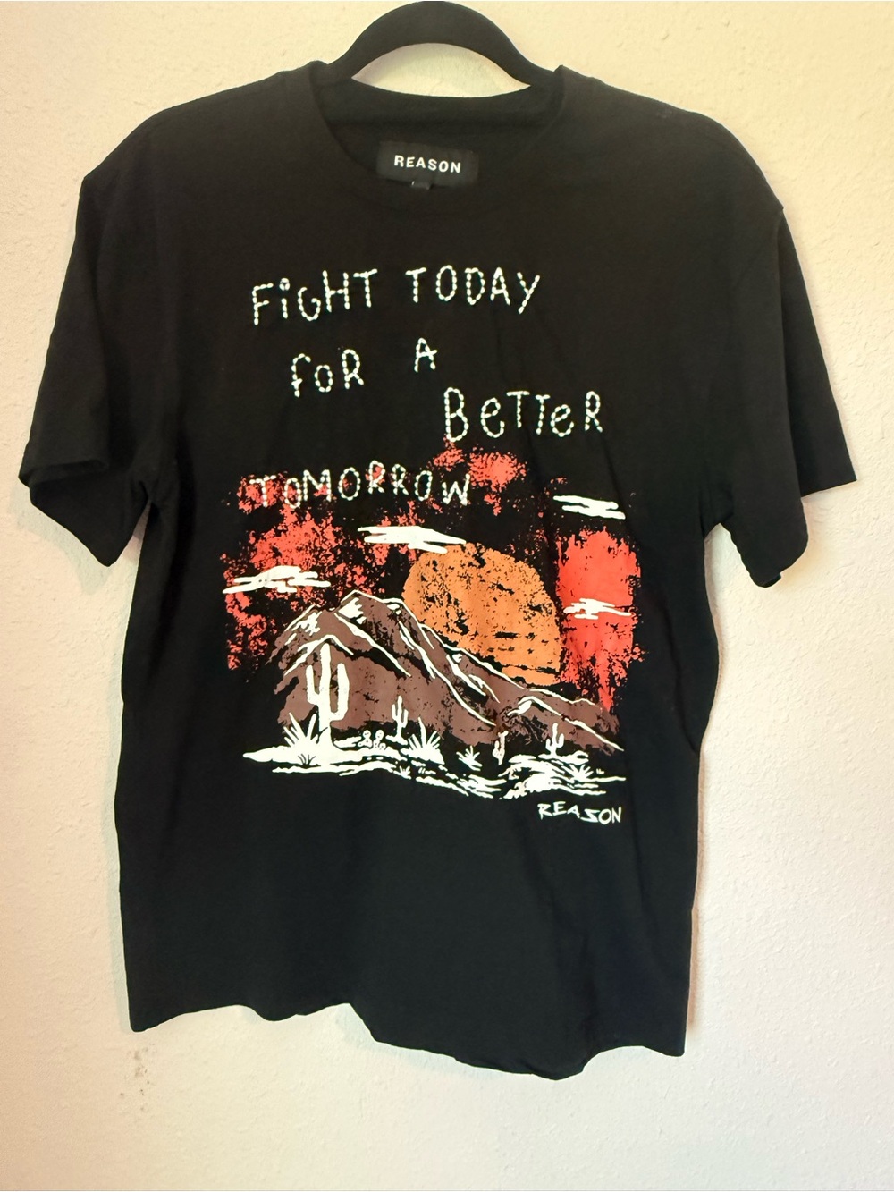 REASON Men’s Black Graphic Tee - Fight Today For A Better Tomorrow